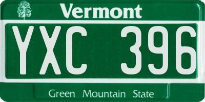 VT license plate YXC396