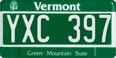 VT license plate YXC397