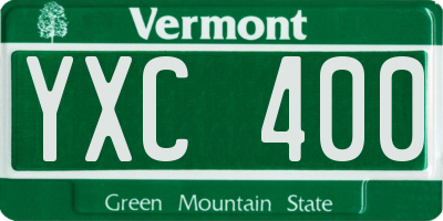 VT license plate YXC400