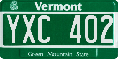 VT license plate YXC402