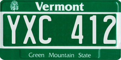 VT license plate YXC412