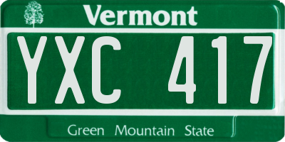 VT license plate YXC417