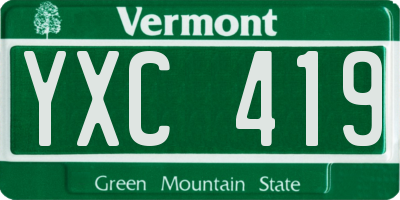 VT license plate YXC419