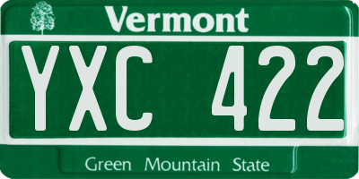 VT license plate YXC422