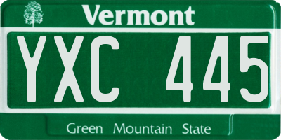 VT license plate YXC445