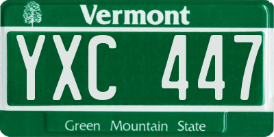 VT license plate YXC447