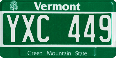 VT license plate YXC449