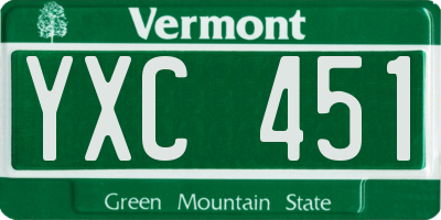 VT license plate YXC451