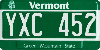 VT license plate YXC452