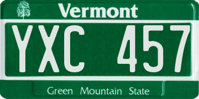 VT license plate YXC457