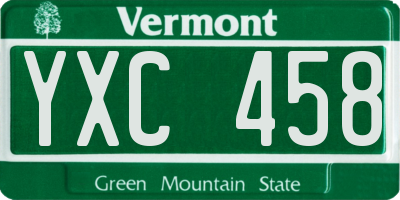 VT license plate YXC458