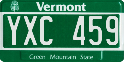 VT license plate YXC459