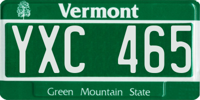 VT license plate YXC465
