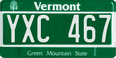VT license plate YXC467