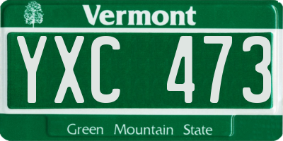 VT license plate YXC473
