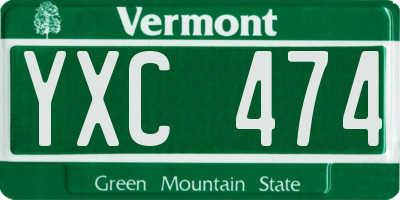 VT license plate YXC474