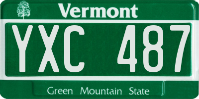 VT license plate YXC487