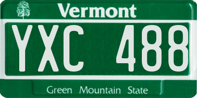 VT license plate YXC488