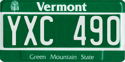 VT license plate YXC490