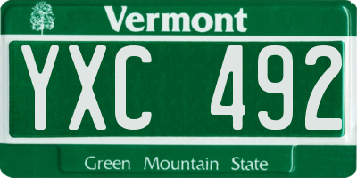 VT license plate YXC492