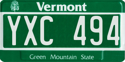 VT license plate YXC494