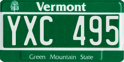 VT license plate YXC495