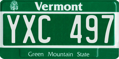 VT license plate YXC497