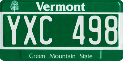 VT license plate YXC498