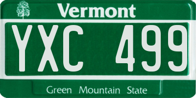 VT license plate YXC499