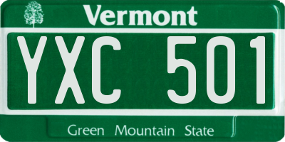 VT license plate YXC501