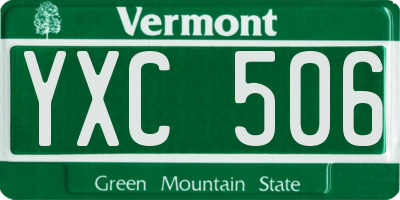 VT license plate YXC506
