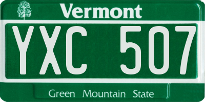 VT license plate YXC507