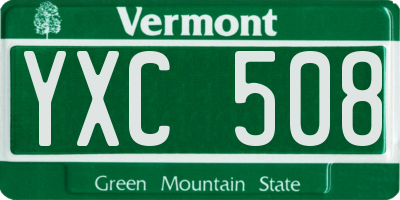 VT license plate YXC508