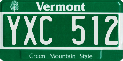 VT license plate YXC512