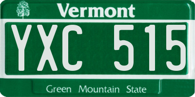 VT license plate YXC515