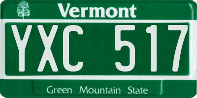 VT license plate YXC517
