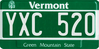 VT license plate YXC520