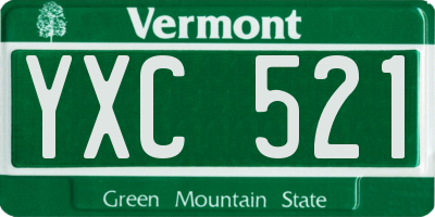 VT license plate YXC521