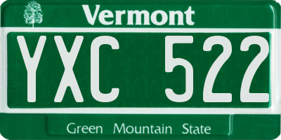 VT license plate YXC522