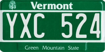 VT license plate YXC524