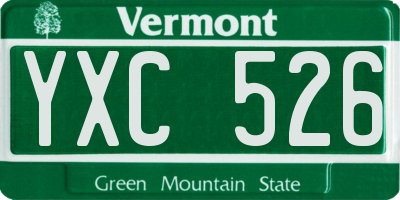 VT license plate YXC526