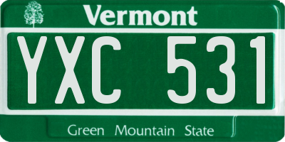 VT license plate YXC531