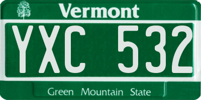 VT license plate YXC532