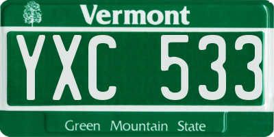 VT license plate YXC533