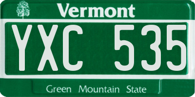 VT license plate YXC535