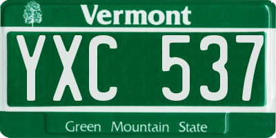 VT license plate YXC537