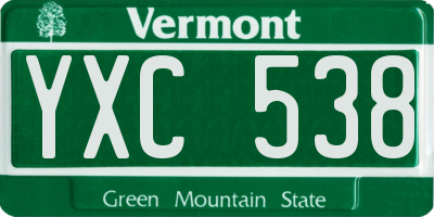 VT license plate YXC538