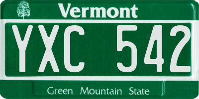 VT license plate YXC542