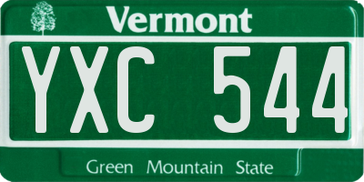 VT license plate YXC544