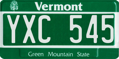 VT license plate YXC545